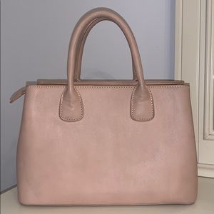 Soft Pink Faux Leather Handbag